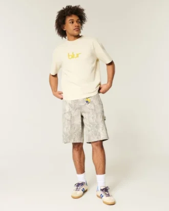 Camo Baggy Denim Shorts