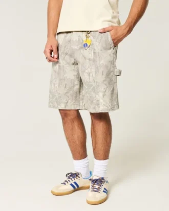Camo Baggy Denim Shorts