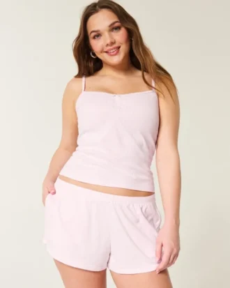 Cozy Pointelle Bow Shortie Cozy Pointelle Bow Shortie