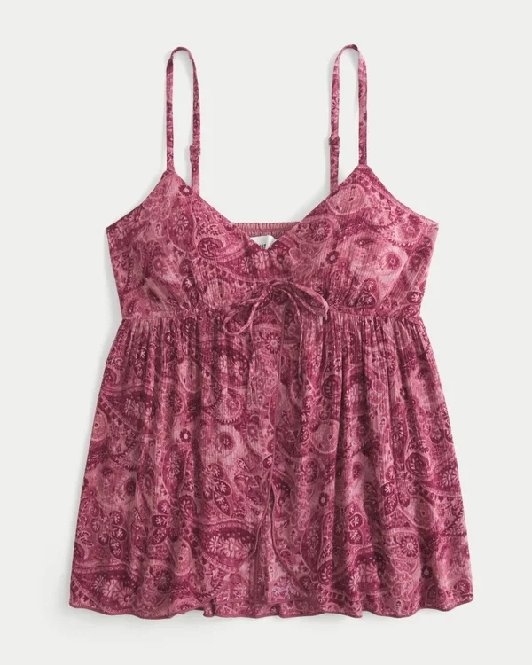 Crinkle Flyaway Babydoll Top Crinkle Flyaway Babydoll Top