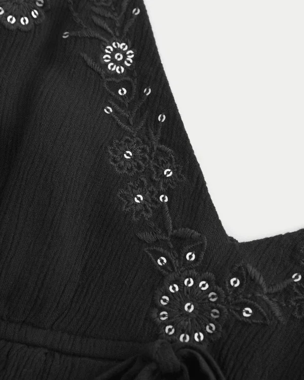 Crinkle Shine Flyaway Babydoll Top Crinkle Shine Flyaway Babydoll Top