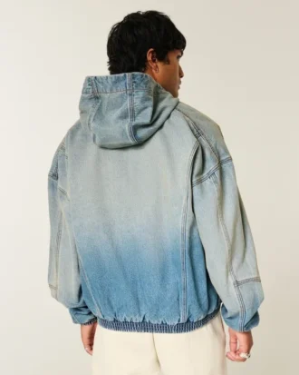 Denim-Skaterjacke mit Reißverschluss
