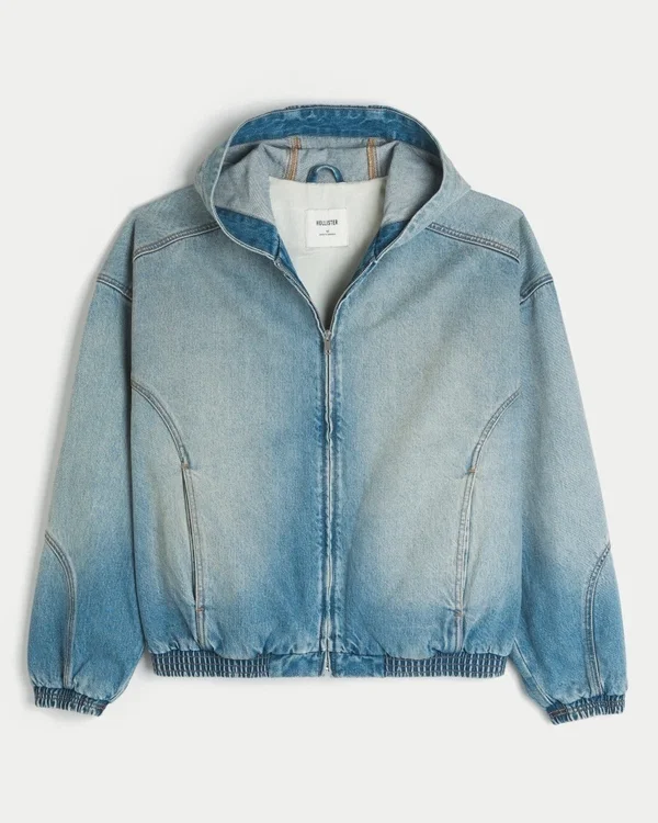Denim-Skaterjacke mit Reißverschluss Denim-Skaterjacke mit Reißverschluss