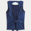 Denim-Top mit offenem Rücken Denim-Top mit offenem Rücken