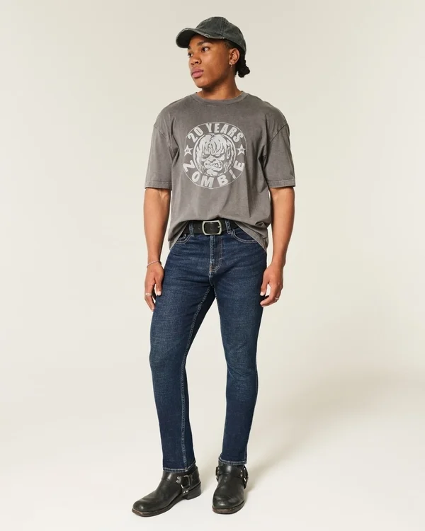 Dunkelblaue Athletic Skinny Jeans Dunkelblaue Athletic Skinny Jeans