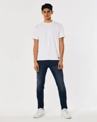Dunkelblaue Athletic Skinny Jeans