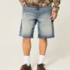 Dunkelblaue Baggy-Jeansshorts