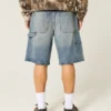 Dunkelblaue Baggy-Jeansshorts