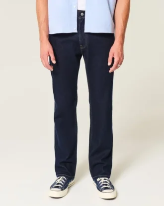 Dunkelblaue Straight-Jeans Dunkelblaue Straight-Jeans