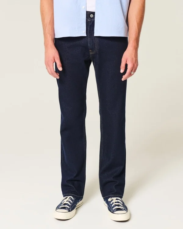 Dunkelblaue Straight-Jeans Dunkelblaue Straight-Jeans