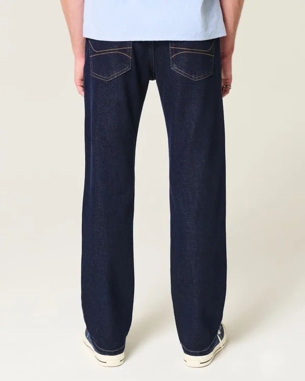 Dunkelblaue Straight-Jeans Dunkelblaue Straight-Jeans
