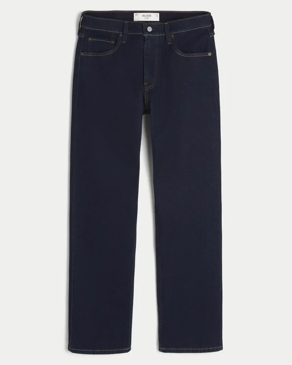 Dunkelblaue Straight-Jeans Dunkelblaue Straight-Jeans