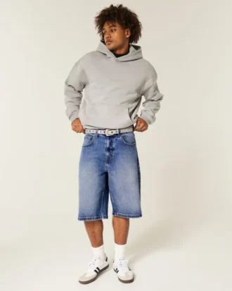 Dunkelblaue, superbaggy Jeansshorts