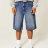 Dunkelblaue, superbaggy Jeansshorts