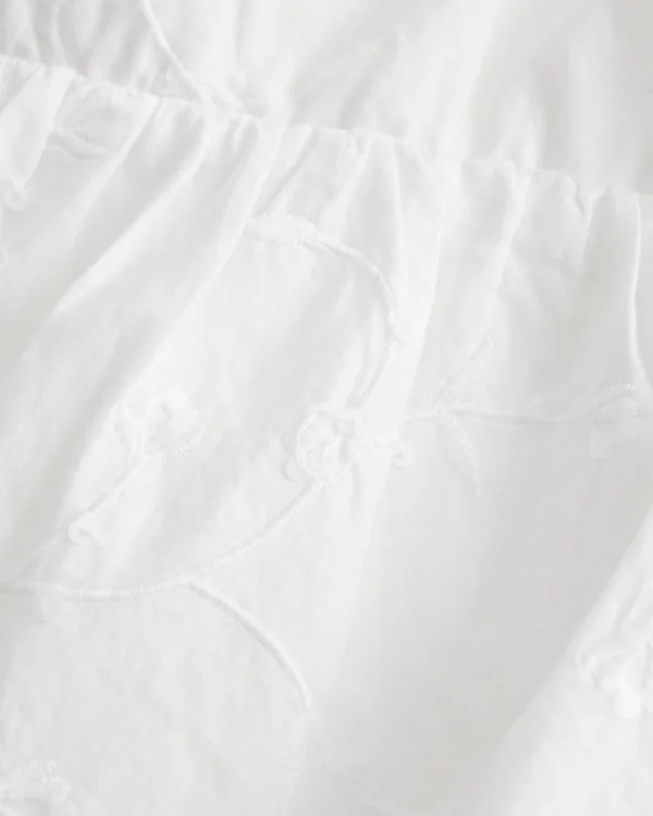 Easy Embroidered Shine Babydoll Top Easy Embroidered Shine Babydoll Top