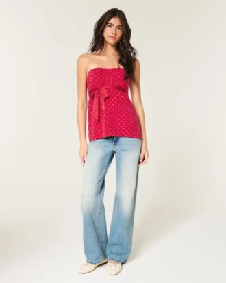 Einfaches trägerloses Babydoll-Oberteil Einfaches trägerloses Babydoll-Oberteil