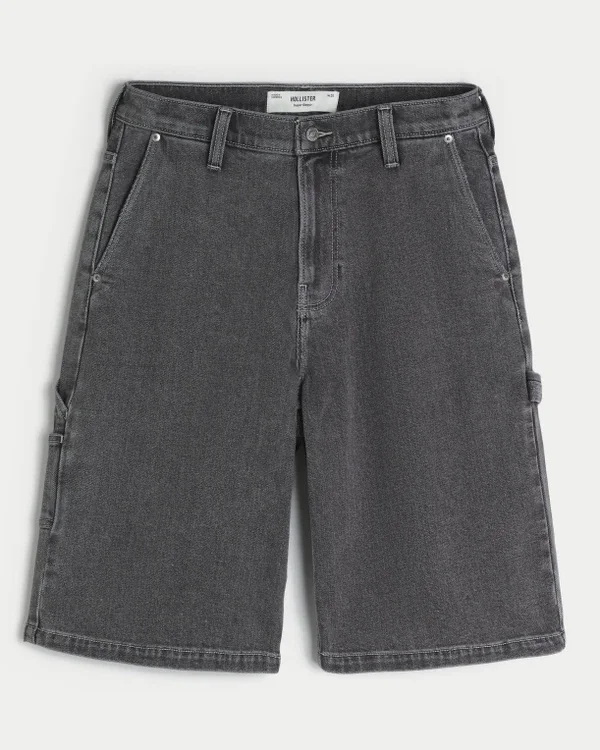 Flame Graphic Super Baggy Denim Painter Shorts Flame Graphic Super Baggy Denim Painter Shorts