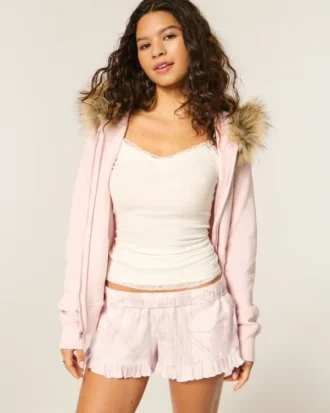 Flanell-Shorts mit Rüschen Flanell-Shorts mit Rüschen