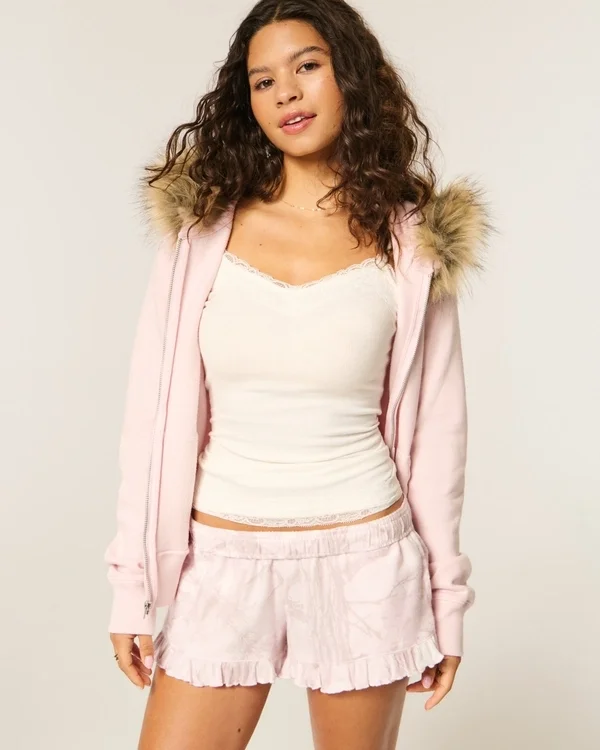 Flanell-Shorts mit Rüschen Flanell-Shorts mit Rüschen