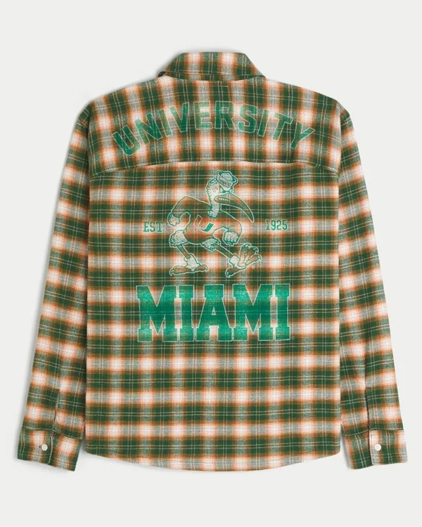 Flanellhemd mit Grafik der University of Miami Hurricanes Flanellhemd mit Grafik der University of Miami Hurricanes