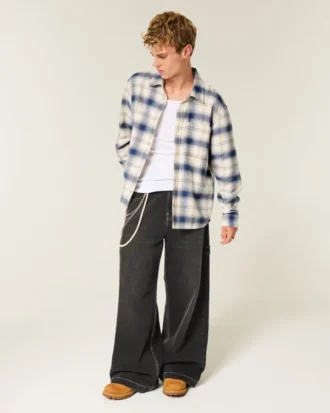 Flannelhemd mit Grafik der University of Michigan Wolverines