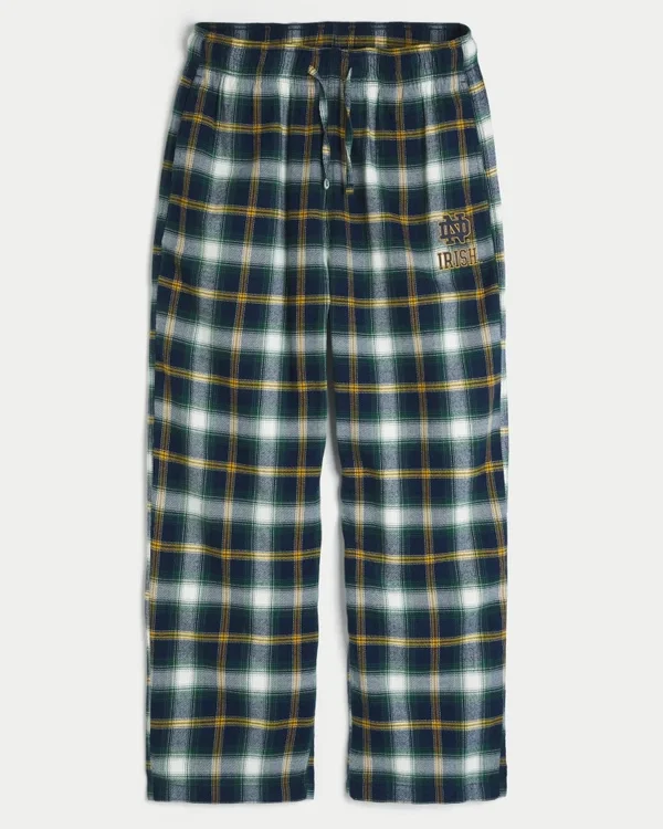 Flannelhose mit „University of Notre Dame Fighting Irish”-Grafik Flannelhose mit „University of Notre Dame Fighting Irish”-Grafik