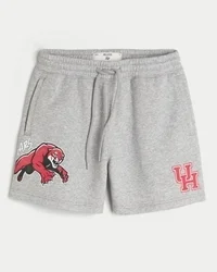 Fleece-Shorts mit Grafik der University of Houston, Länge bis zur Mitte des Oberschenkels