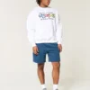 Fleece-Shorts mit Icon-Motiv, Länge über dem Knie