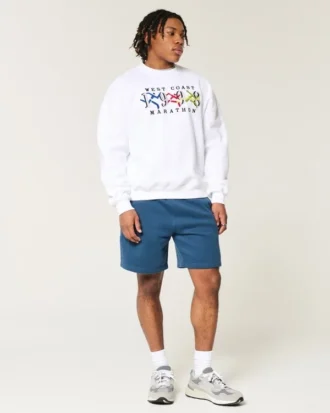 Fleece-Shorts mit Icon-Motiv, Länge über dem Knie