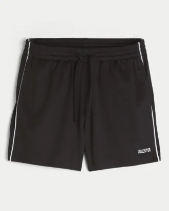 Fußballshorts aus Strick mit Logo, mittellang