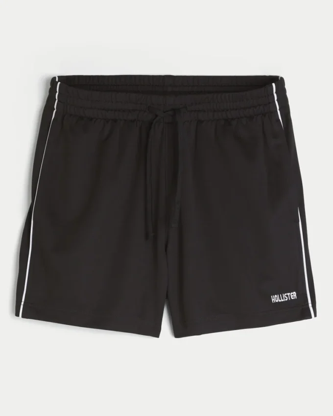 Fußballshorts aus Strick mit Logo, mittellang
