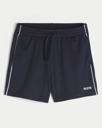 Fußballshorts aus Strick mit Logo, mittellang