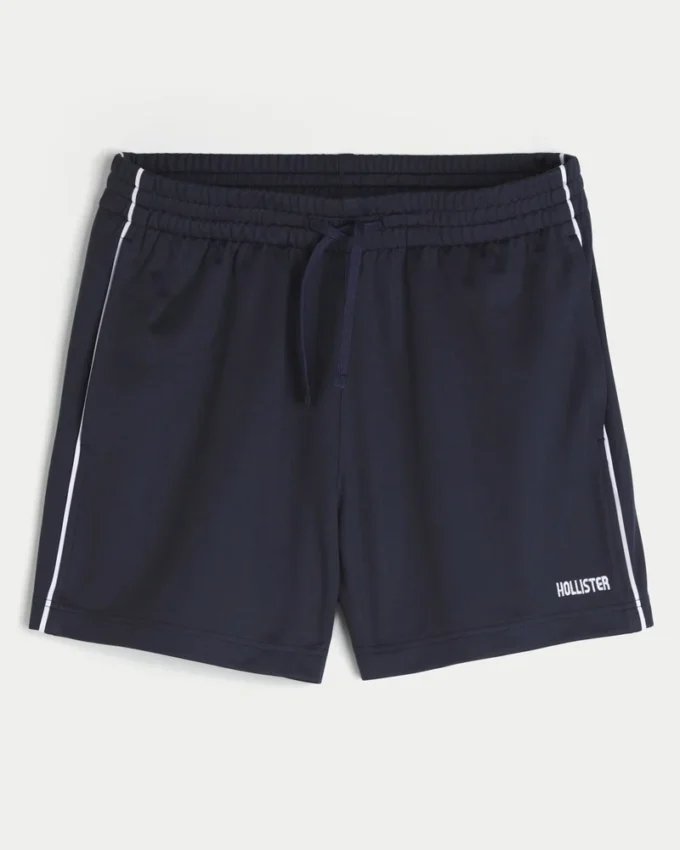 Fußballshorts aus Strick mit Logo, mittellang