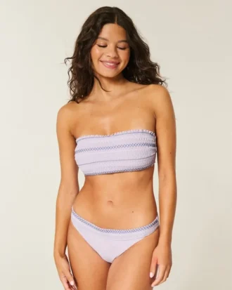 Gerafftes Bandeau-Bikini-Oberteil