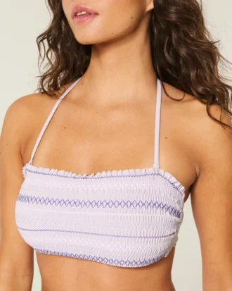 Gerafftes Bandeau-Bikini-Oberteil