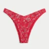 Gerippte Cheekiest-Bikinihose mit hohem Beinausschnitt