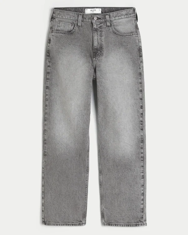 Gewaschene graue Baggy-Jeans Gewaschene graue Baggy-Jeans
