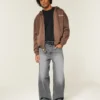Gewaschene graue Super-Baggy-Jeans Gewaschene graue Super-Baggy-Jeans