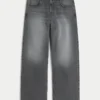 Gewaschene graue Super-Baggy-Jeans Gewaschene graue Super-Baggy-Jeans