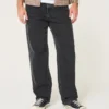 Gewaschene schwarze Baggy-Jeans