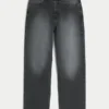 Gewaschene schwarze Baggy-Jeans