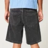 Gewaschene schwarze Baggy-Jeansshorts