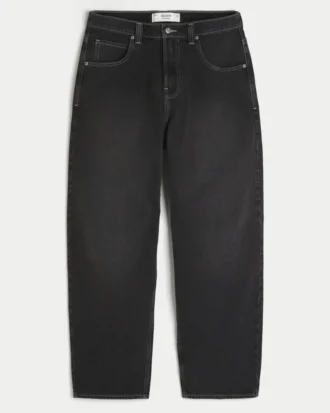 Gewaschene schwarze Skater-Baggy-Jeans mit Schlangenprint Gewaschene schwarze Skater-Baggy-Jeans mit Schlangenprint