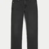Gewaschene schwarze Straight-Jeans Gewaschene schwarze Straight-Jeans