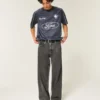 Gewaschene schwarze Super-Baggy-Jeans Gewaschene schwarze Super-Baggy-Jeans