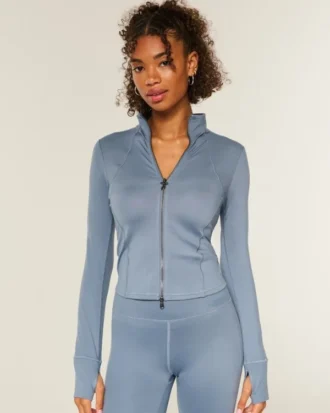 Gilly Hicks Active Recharge Bow Double Zip Jacket Gilly Hicks Active Recharge Bow Double Zip Jacket