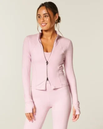 Gilly Hicks Active Recharge Bow Double Zip Jacket Gilly Hicks Active Recharge Bow Double Zip Jacket