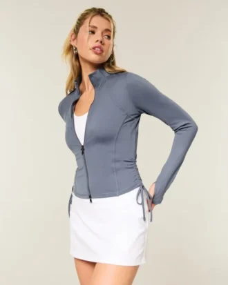 Gilly Hicks Active Recharge Jacke mit seitlichem Bindegürtel und Reißverschluss