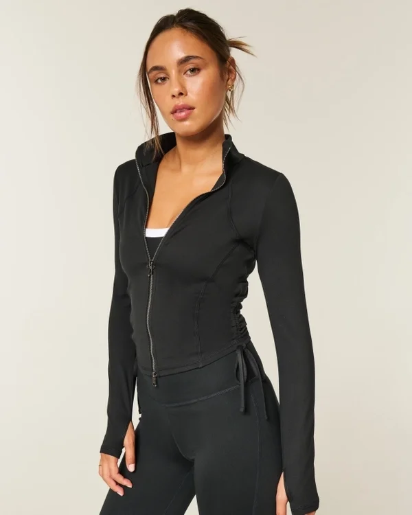 Gilly Hicks Active Recharge Jacke mit seitlichem Bindegürtel und Reißverschluss Gilly Hicks Active Recharge Jacke mit seitlichem Bindegürtel und Reißverschluss