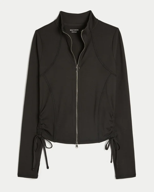 Gilly Hicks Active Recharge Jacke mit seitlichem Bindegürtel und Reißverschluss Gilly Hicks Active Recharge Jacke mit seitlichem Bindegürtel und Reißverschluss